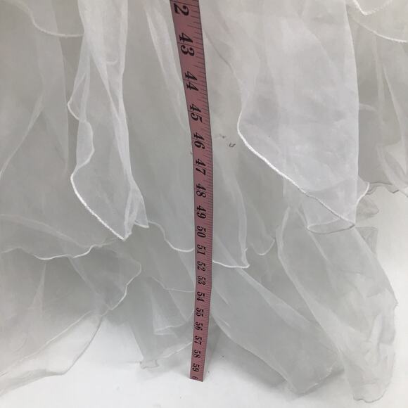 LULU'S SZ 8 M Extravagance White Ruffled Organza Mermaid Bridal Dress 0B16 *flaw - Picture 4 of 13